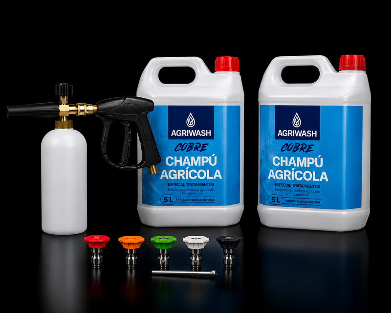 KIT AGRI WASH COBRE 2 garrafas + LANZA DE ESPUMA PROFESIONAL